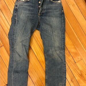 Agolde Women's Straight-Leg Blue Denim Jeans 90’s Pinch Waist